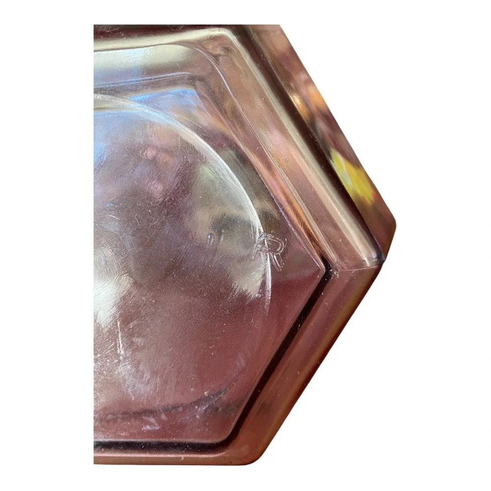 Pinkish Purple Geometric Glass Vase with Rope Handle